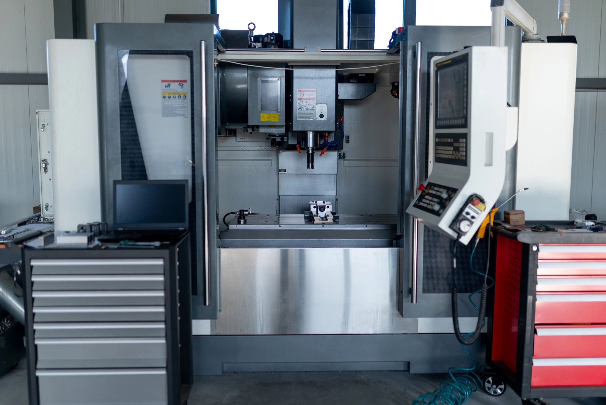 Modern CNC machining center ready for precision contract manufacturing